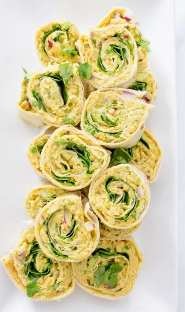 Chickpea Salad Pinwheels