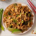 Vegan Rice Noodle Stir Fry with Tofu and Veggies - a tasty, beginner friendly, Pad Thai-inspired meal, that is super nutritious. | The Green Loot #vegan #veganrecipes #healthyeating #healthyrecipes #Asianrecipes