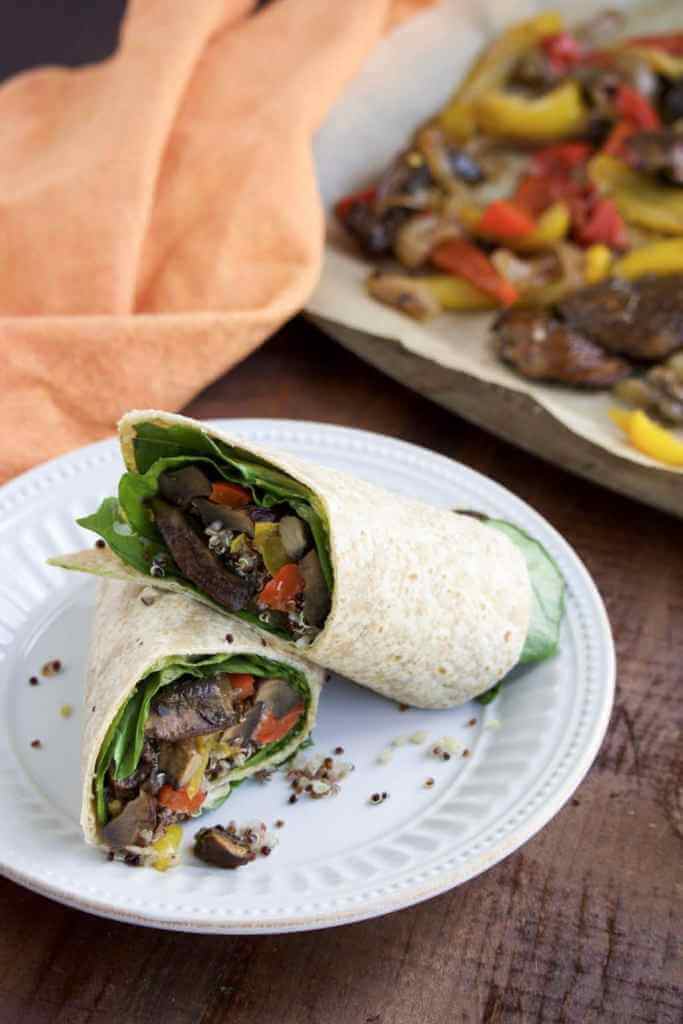 Balsamic Portobello Mushroom and Quinoa Wrap