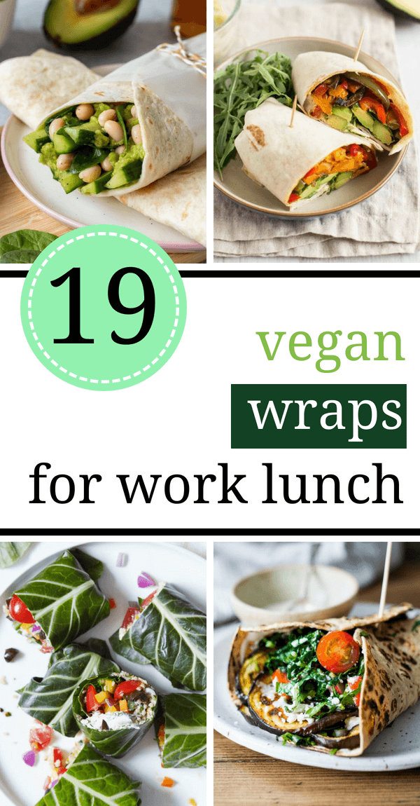 These filling Vegan Wraps are healthy, easy to make and packed with tasty, plant-based ingredients. Make them for work or school lunch and you won't get hungry 'til dinner! | The Green Loot #vegan #veganrecipes #mealprep