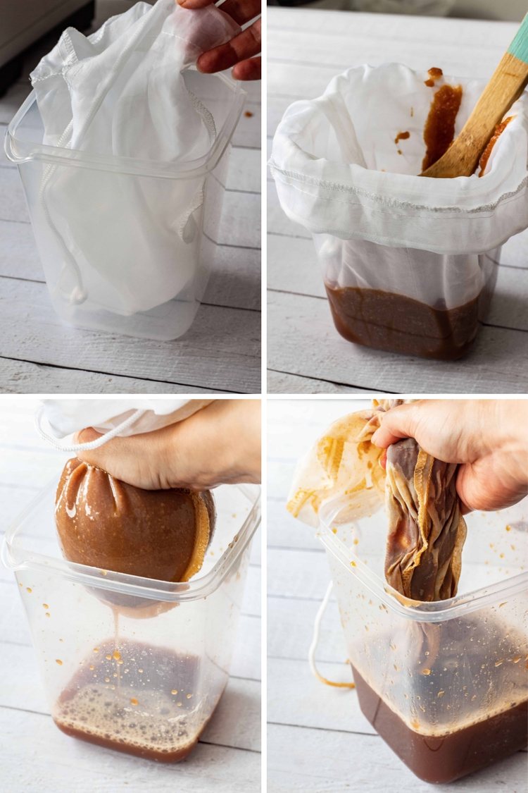 using a Nut Milk Bag for juicing