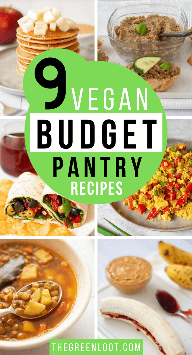 These Budget Vegan PANTRY Recipes use cheap and common ingredients that you usually have in your cupboards. Save money but eat healthy with these meals! | The Green Loot #vegan #veganrecipes