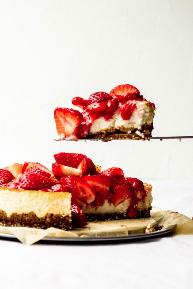 Baked Strawberry Cheesecake