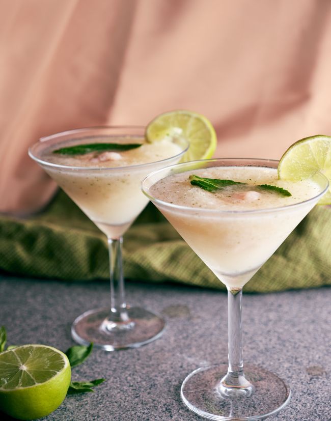 Lychee Mint and Elderflower Cocktail