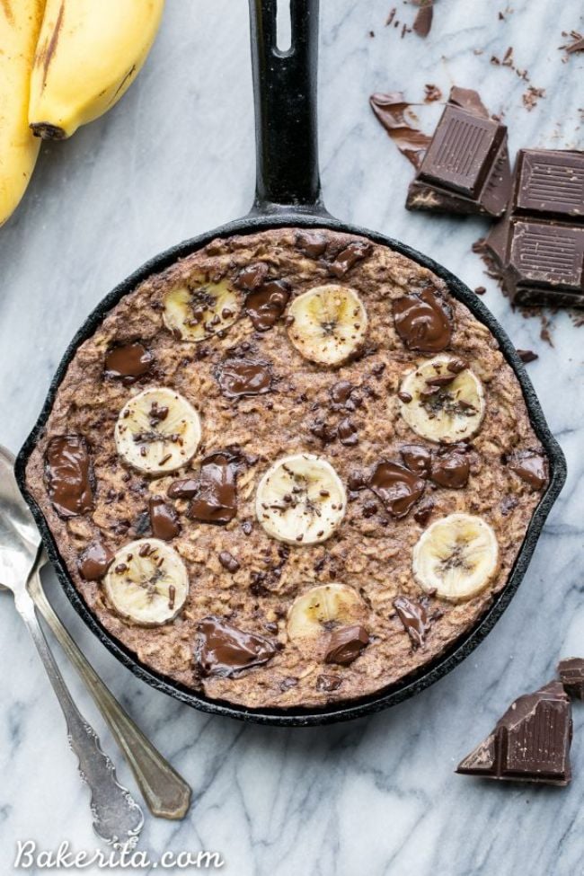 Chocolate Chunk Banana Baked Oatmeal