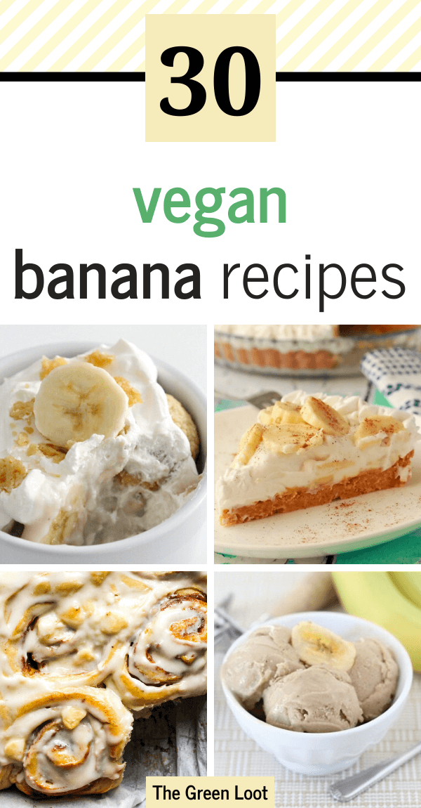 These Sweet Vegan Recipes use Ripe Bananas, so you can get rid of those spotty fruits you have been avoiding for weeks and make some easy desserts for the whole family! | The Green Loot #vegan #veganrecipes