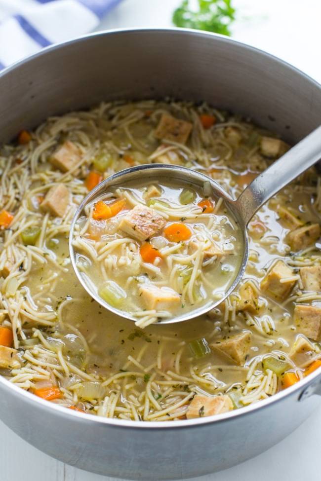 Tofu 'Chicken' Noodle Soup