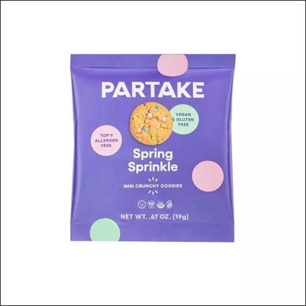 Partake Spring Sprinkles Mini Crunchy Cookies