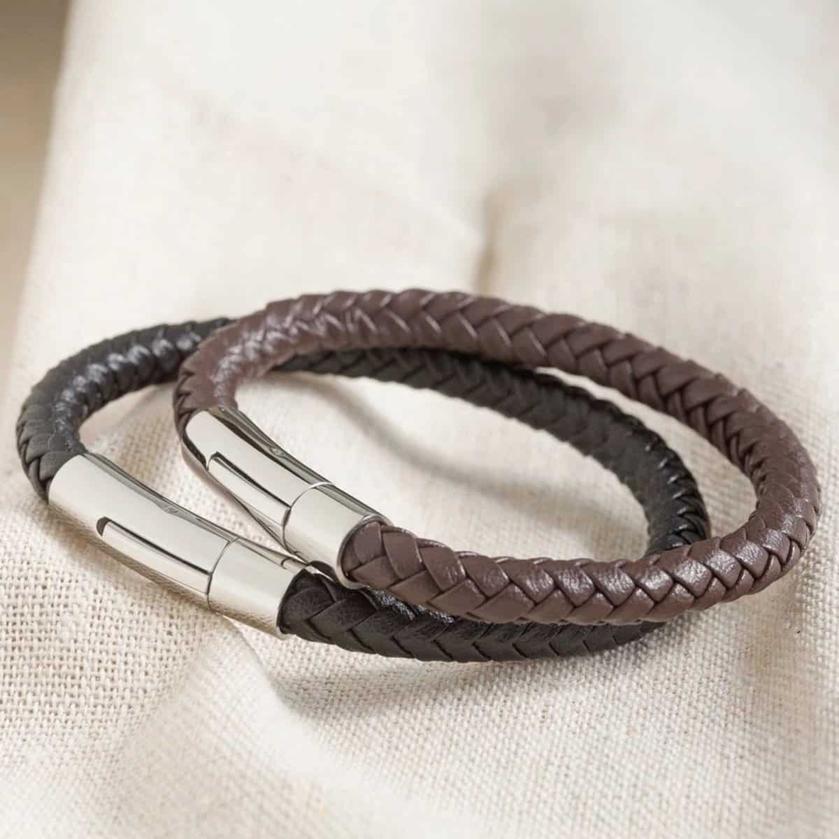Braided vegan leather bracelets