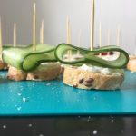 cucumber slice on baguette