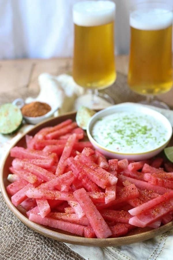 Watermelon Sticks with Coconut Lime Dip
