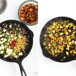 vegan sweet potato hash with zucchini