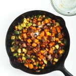 vegan sweet potato hash with zucchini