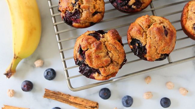 Blueberry Chickpea Flour Muffins