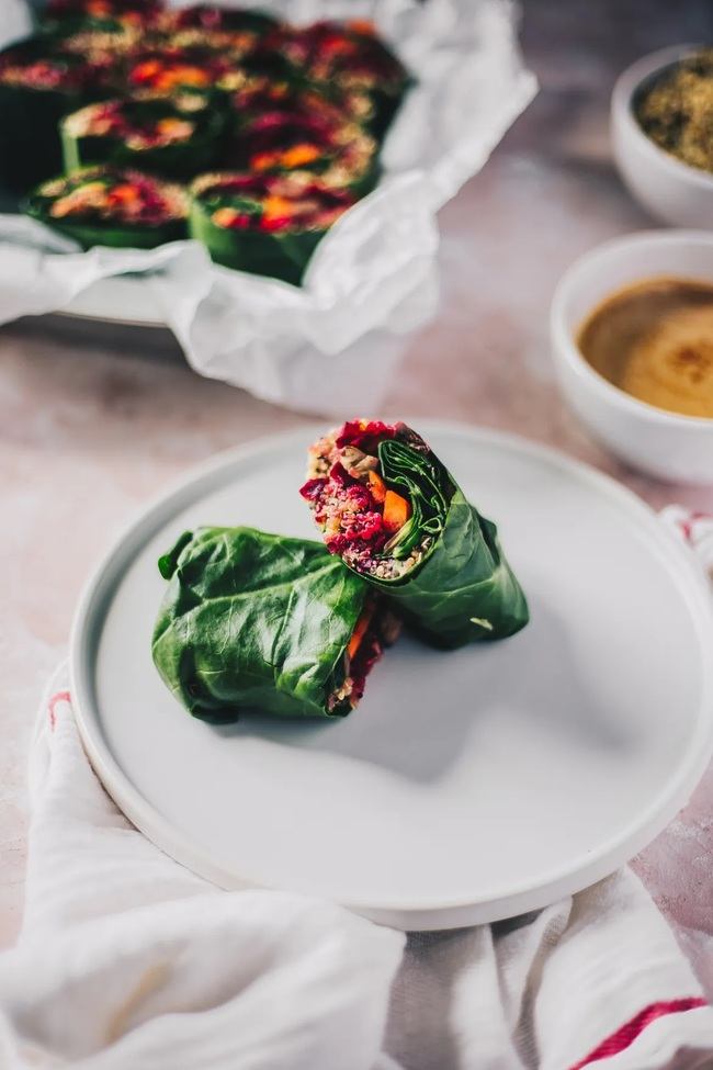 Raw Collard Green Wraps