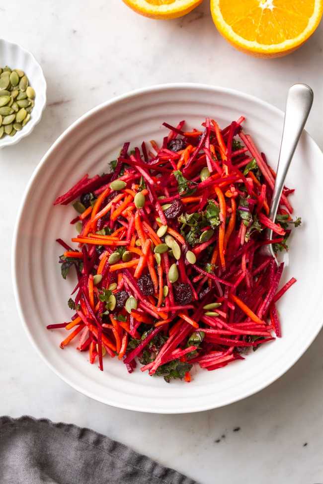 Raw Apple Beet Kale Salad