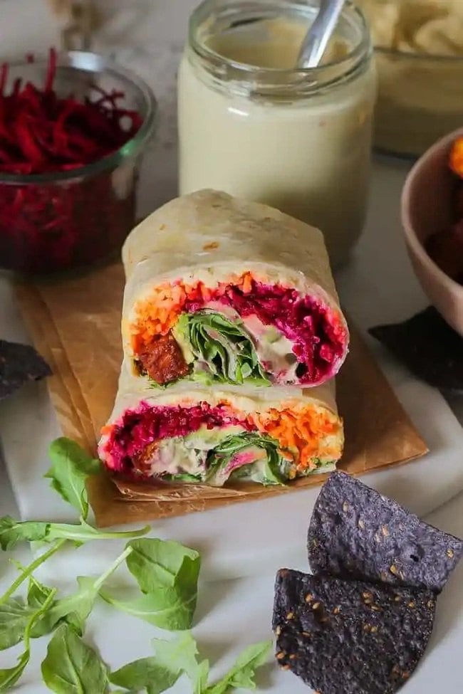 Crispy Tofu Wraps with Beets