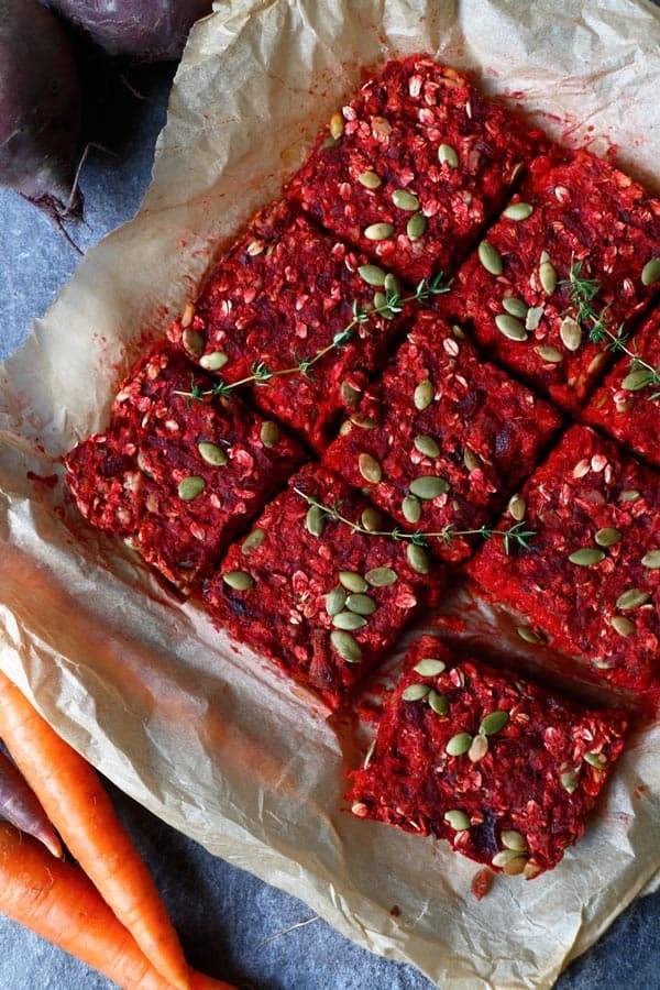 Savory Beetroot Carrot Oat Bake