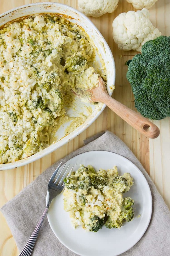 Broccoli and Cauliflower Rice Hemp Casserole