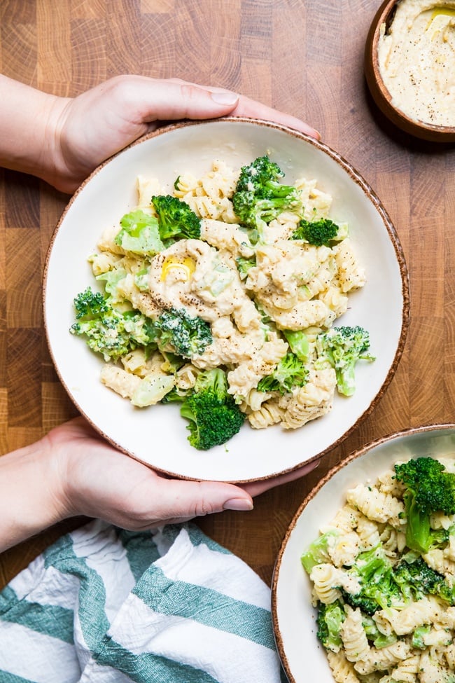 Broccoli and Hummus Pasta