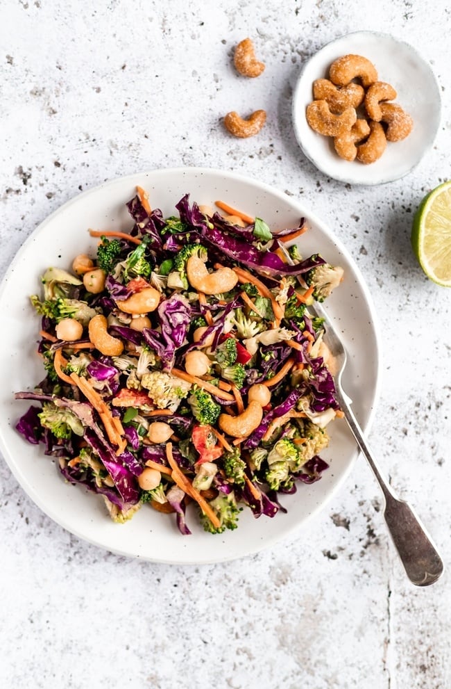 Thai Broccoli Salad with Ginger Peanut Dressing