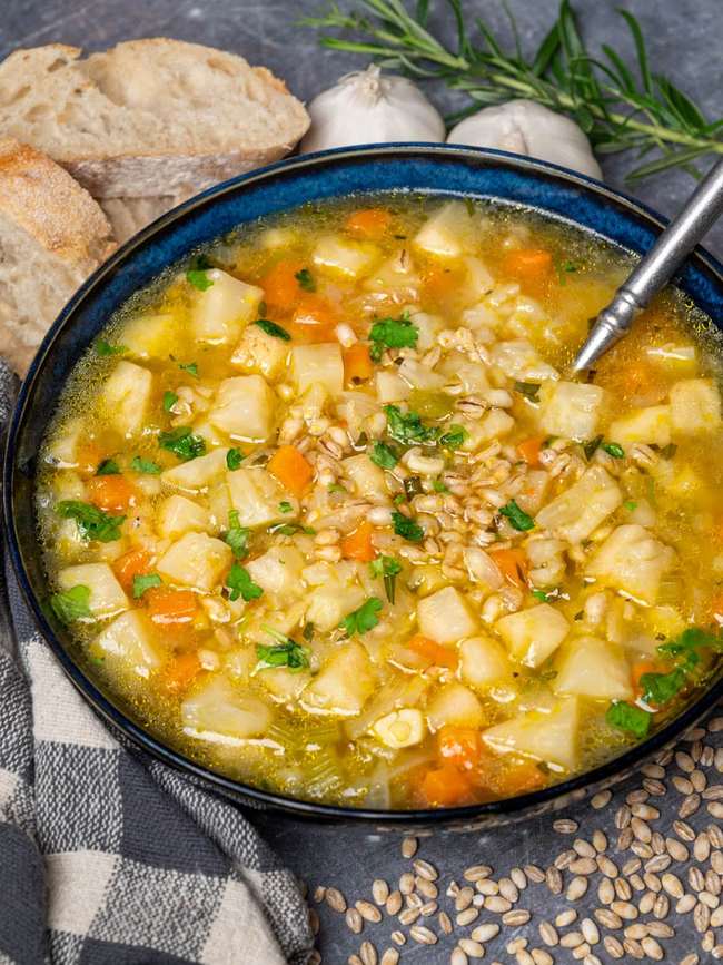 Celeriac Soup with Pearl Barley