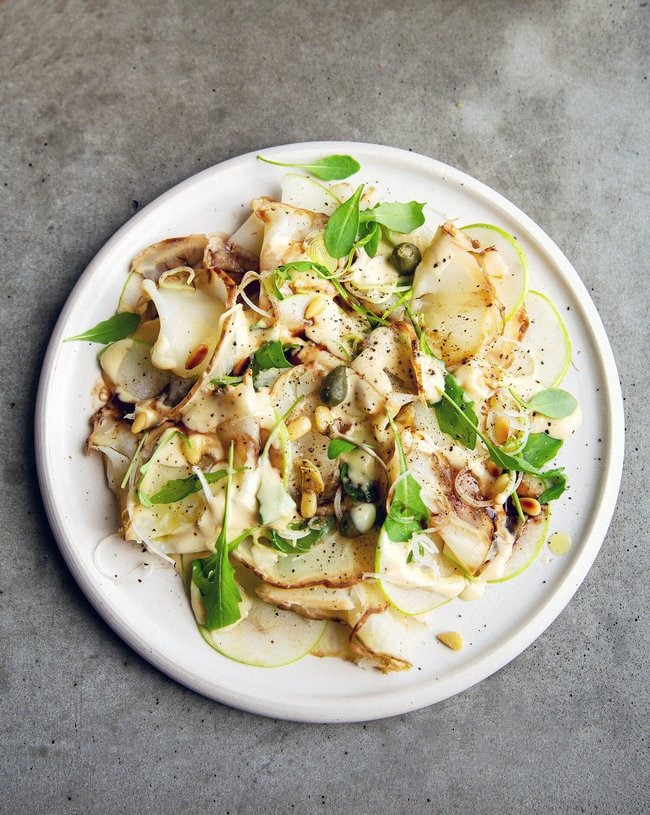 Celeriac Roast Salad with Creamy Miso Mustard Dressing