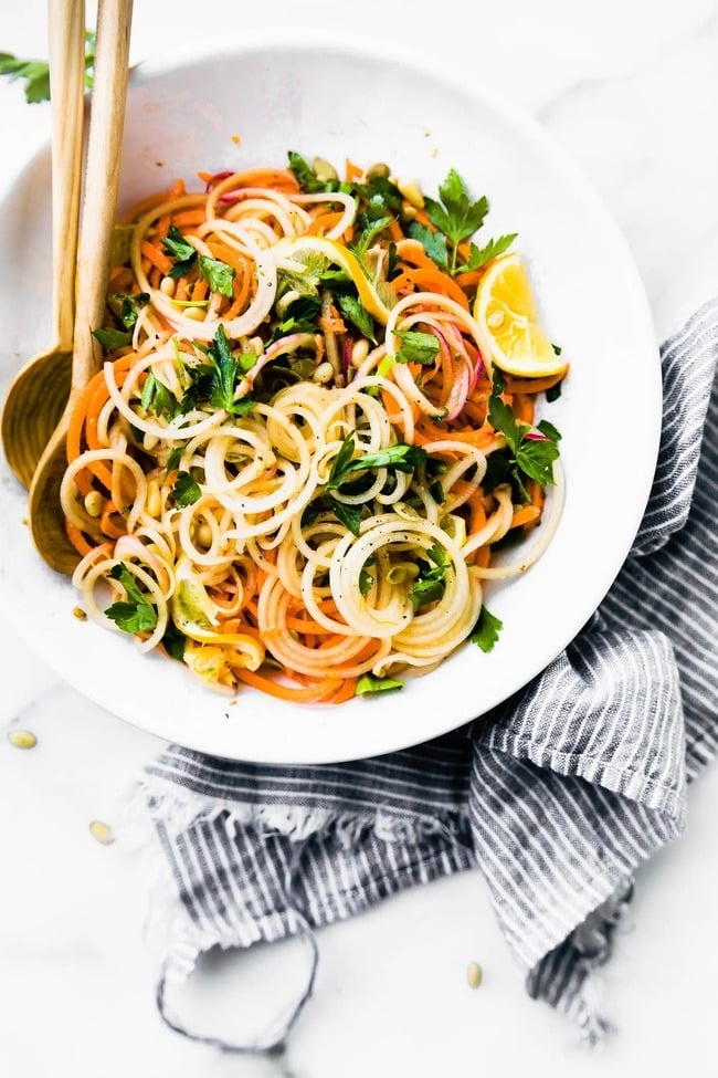 Spiralized Carrot and Celeriac Salad