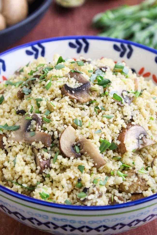 Mushroom Couscous with Tarragon and Fennel