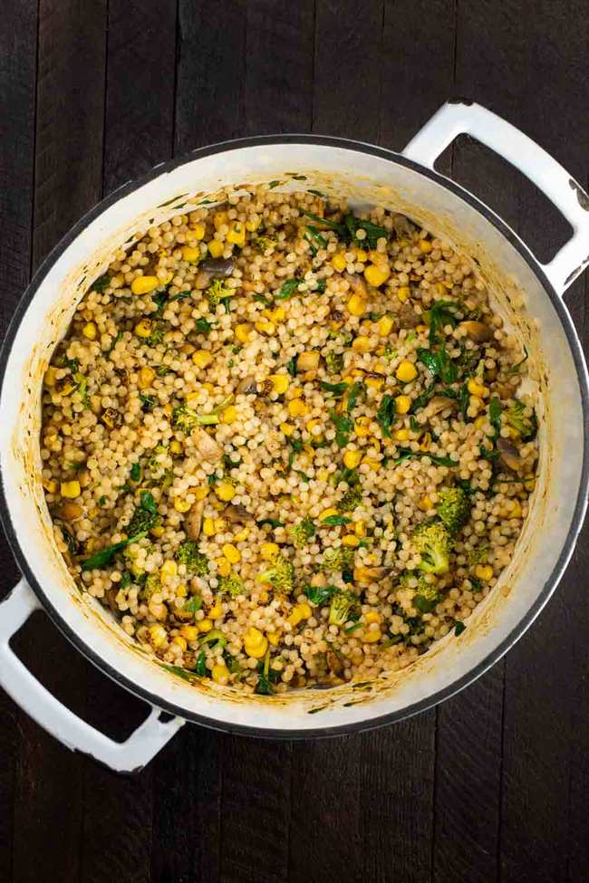 Roasted Corn Broccoli Couscous Salad