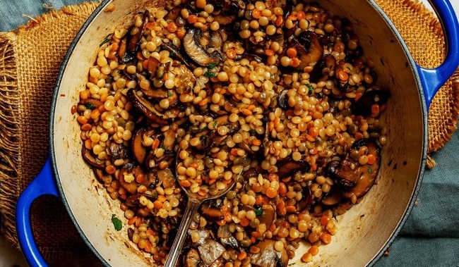 Pearl Couscous with Mushrooms