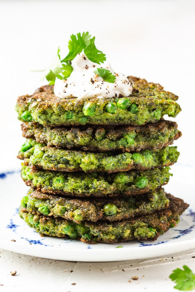 Kale and Green Pea Fritters