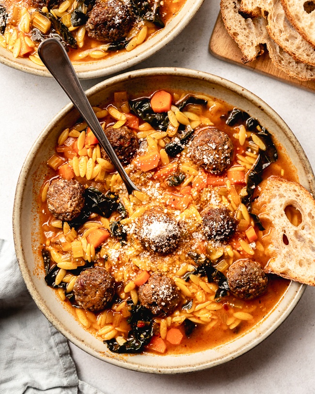 Italian Mini "Meatball" Orzo Soup