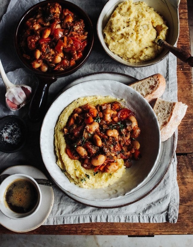 Butter Bean Ragu with "Cheesy" Polenta