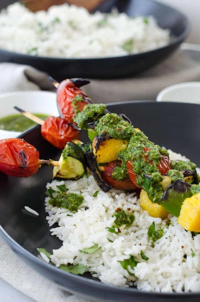 Polenta Kebobs with Chimichurri