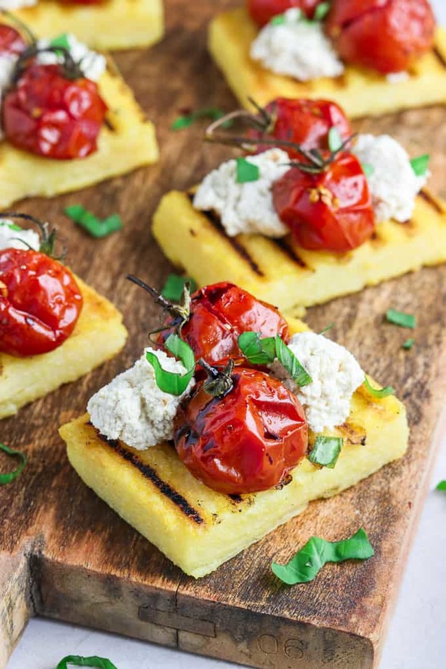 Grilled Polenta with Balsamic Roasted Tomatoes