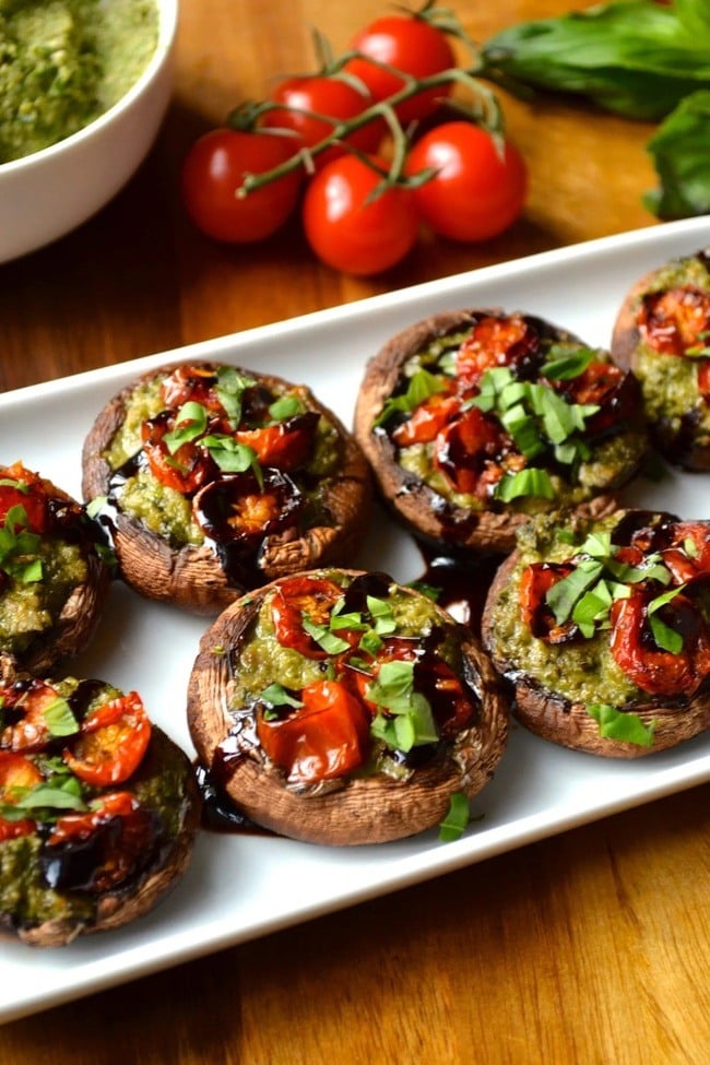 Pesto Stuffed Mushrooms