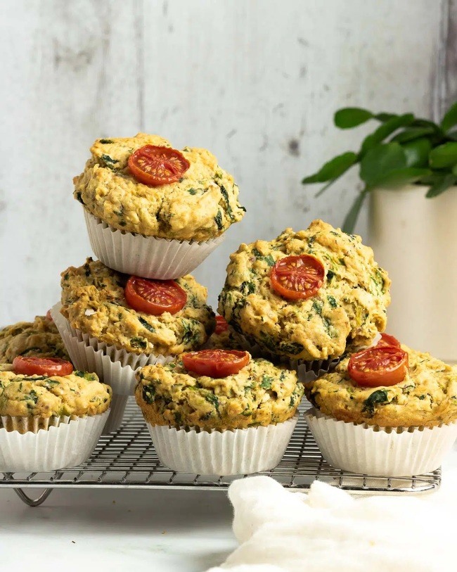 Savory Vegan Spinach Muffins