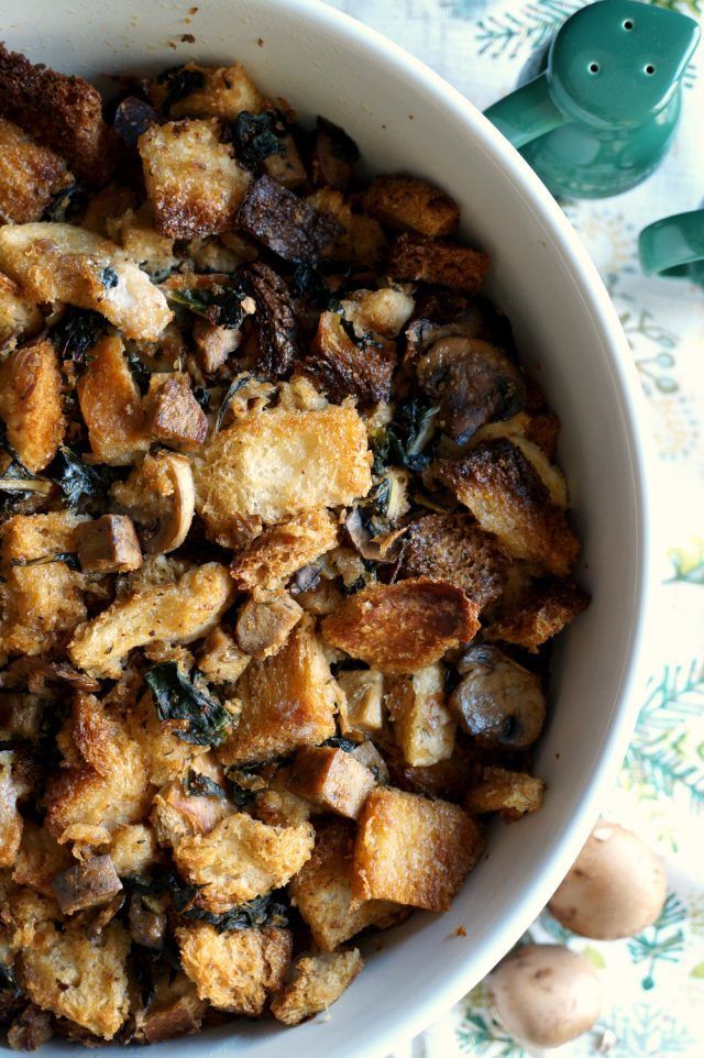 Sourdough Stuffing with Swiss Chard