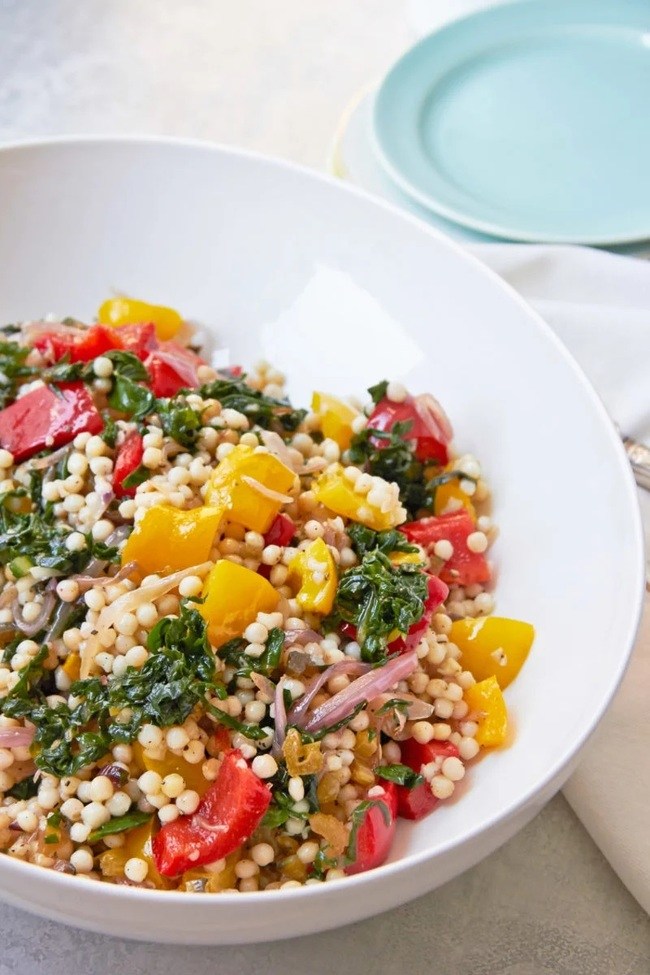 Mediterranean Couscous with Swiss Chard