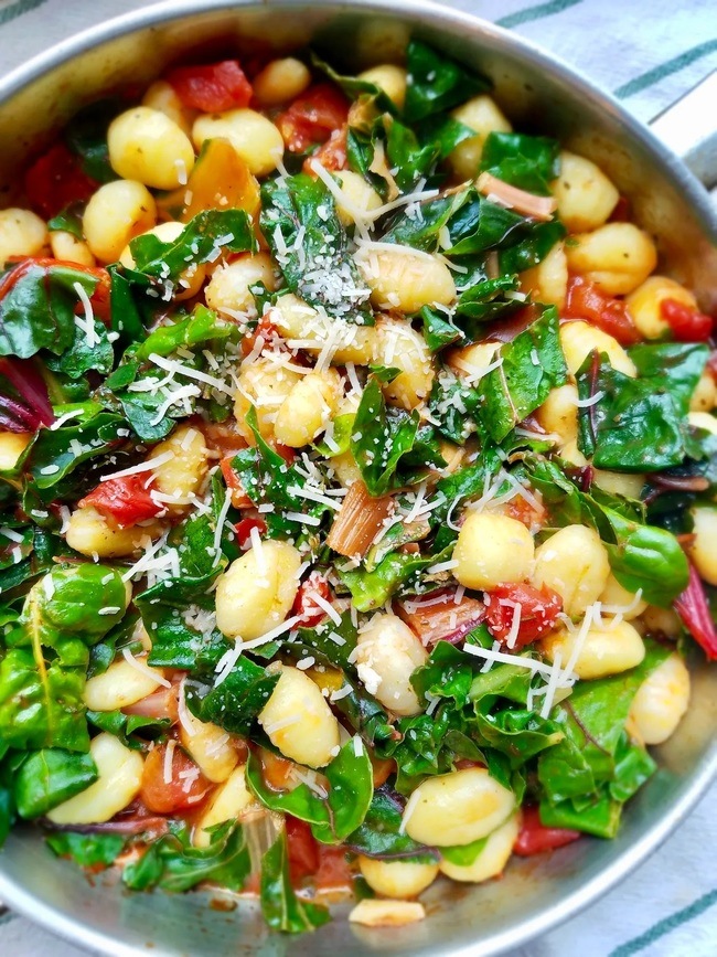 Gnocchi with Swiss Chard and Tomatoes