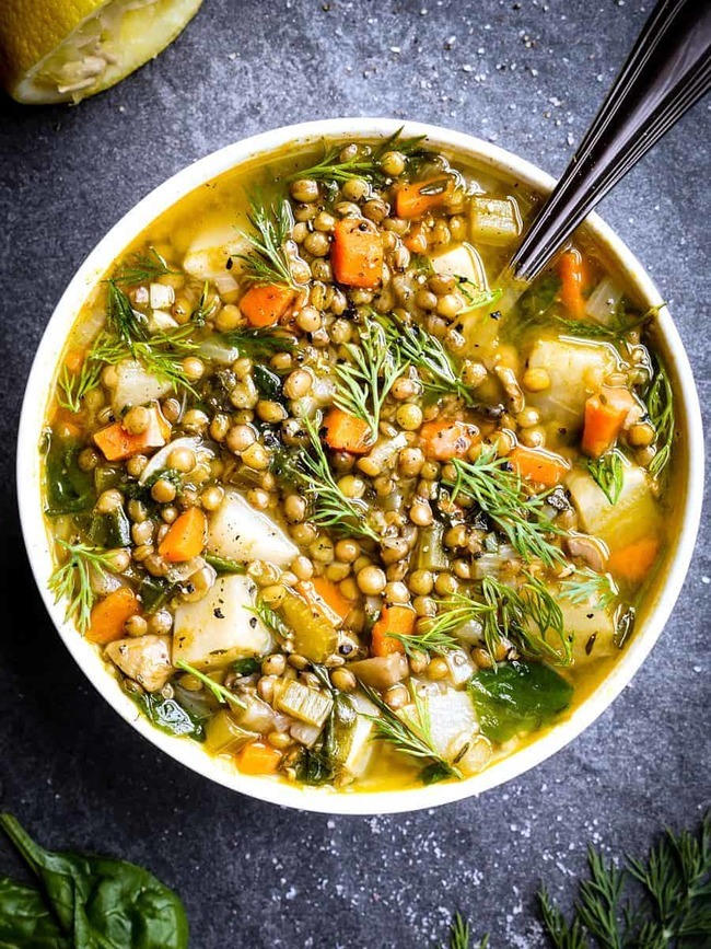 French Lentil Soup with Turnips and Dill