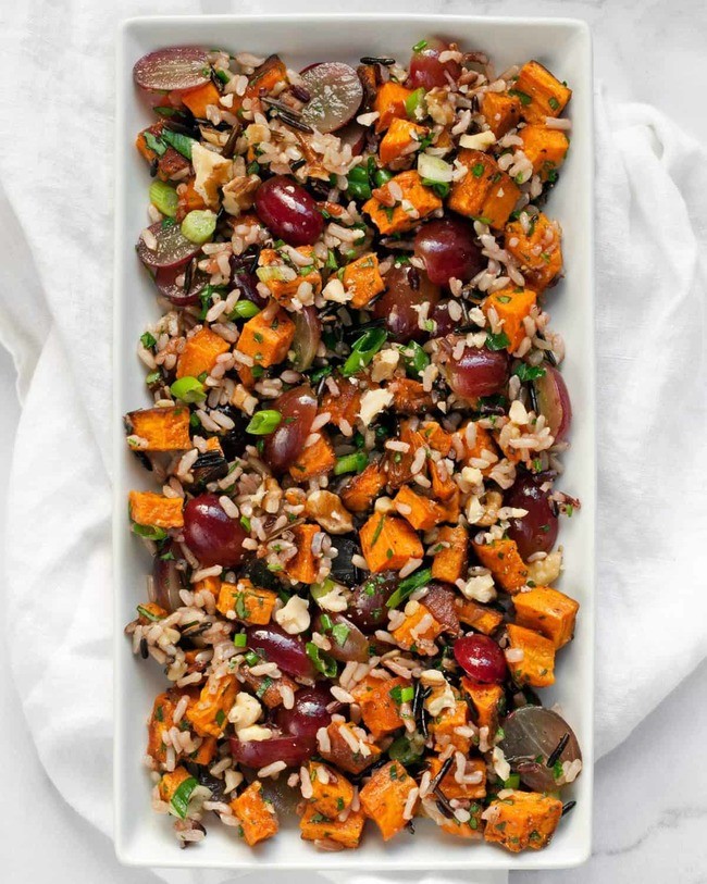 Wild Rice with Sweet Potatoes and Grapes