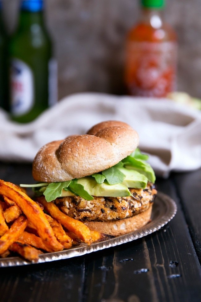 Curried Sweet Potato and Wild Rice Burger
