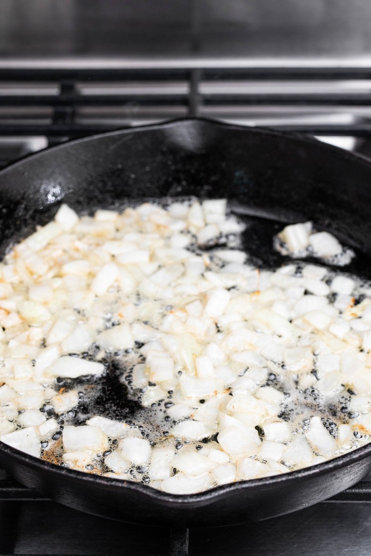 onions in a pan