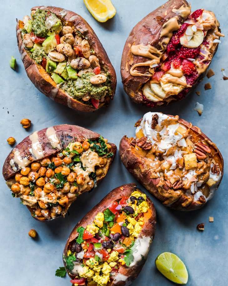 Stuffed Breakfast Sweet Potatoes 5 Ways