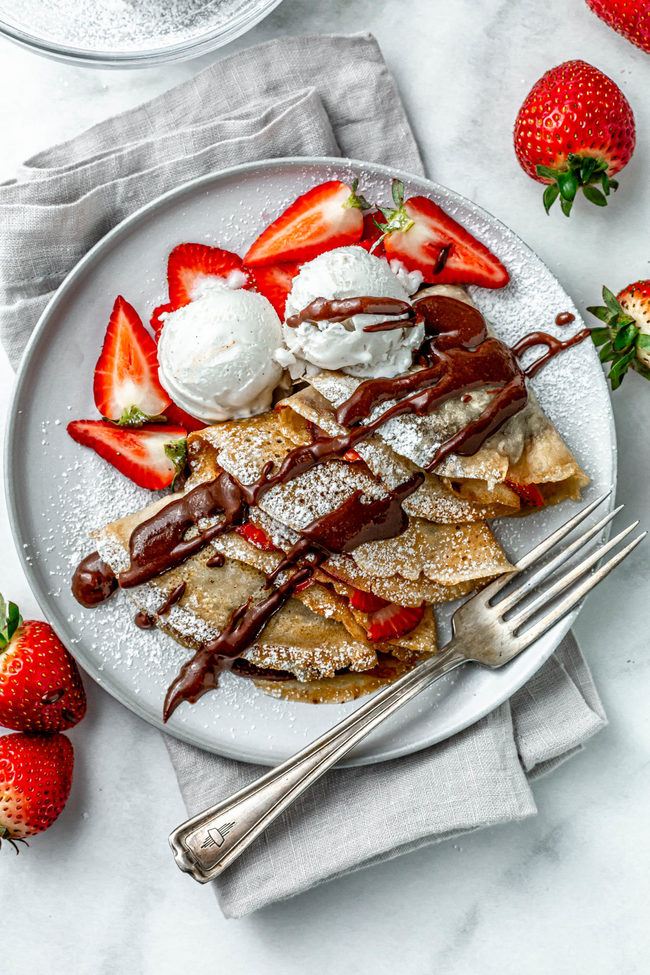 Vegan Nutella and Berry Crepes
