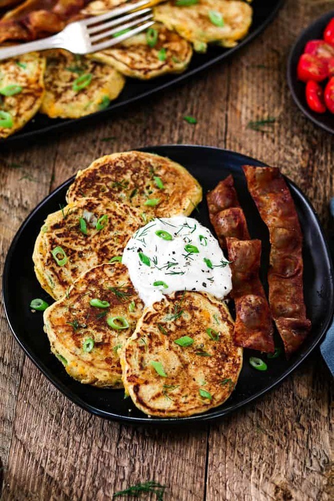 Cheddar and Green Onion Pancakes