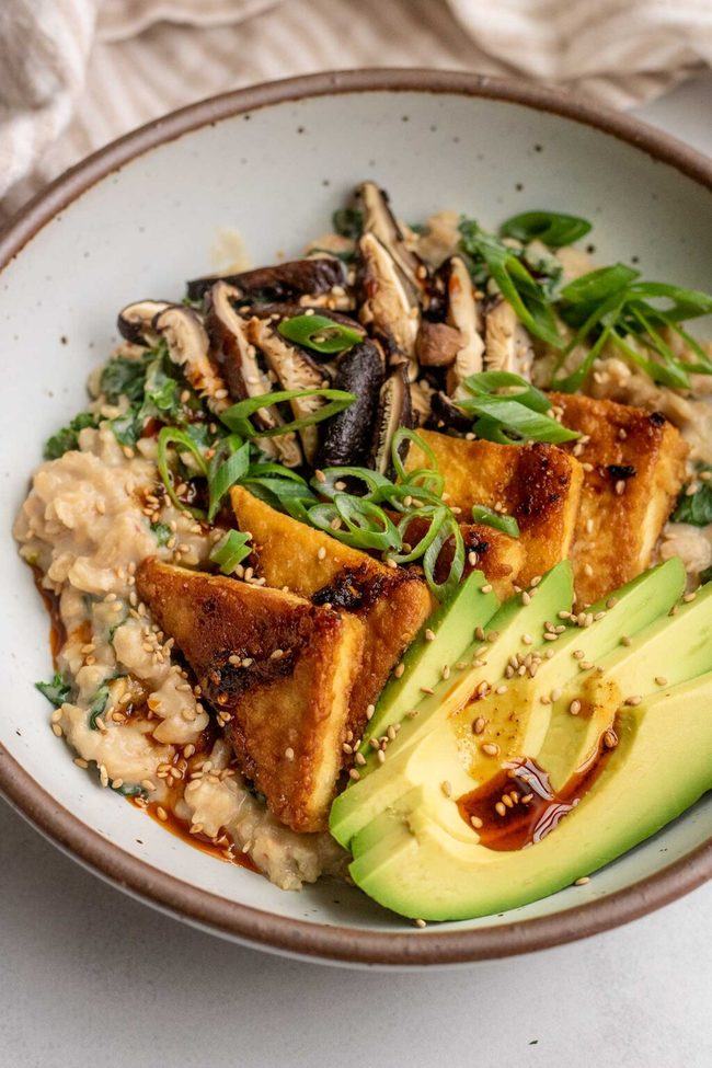 Vegan Savory Oatmeal with Tofu