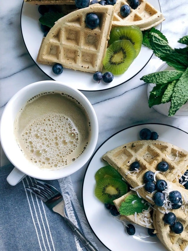 Matcha Mint Waffles